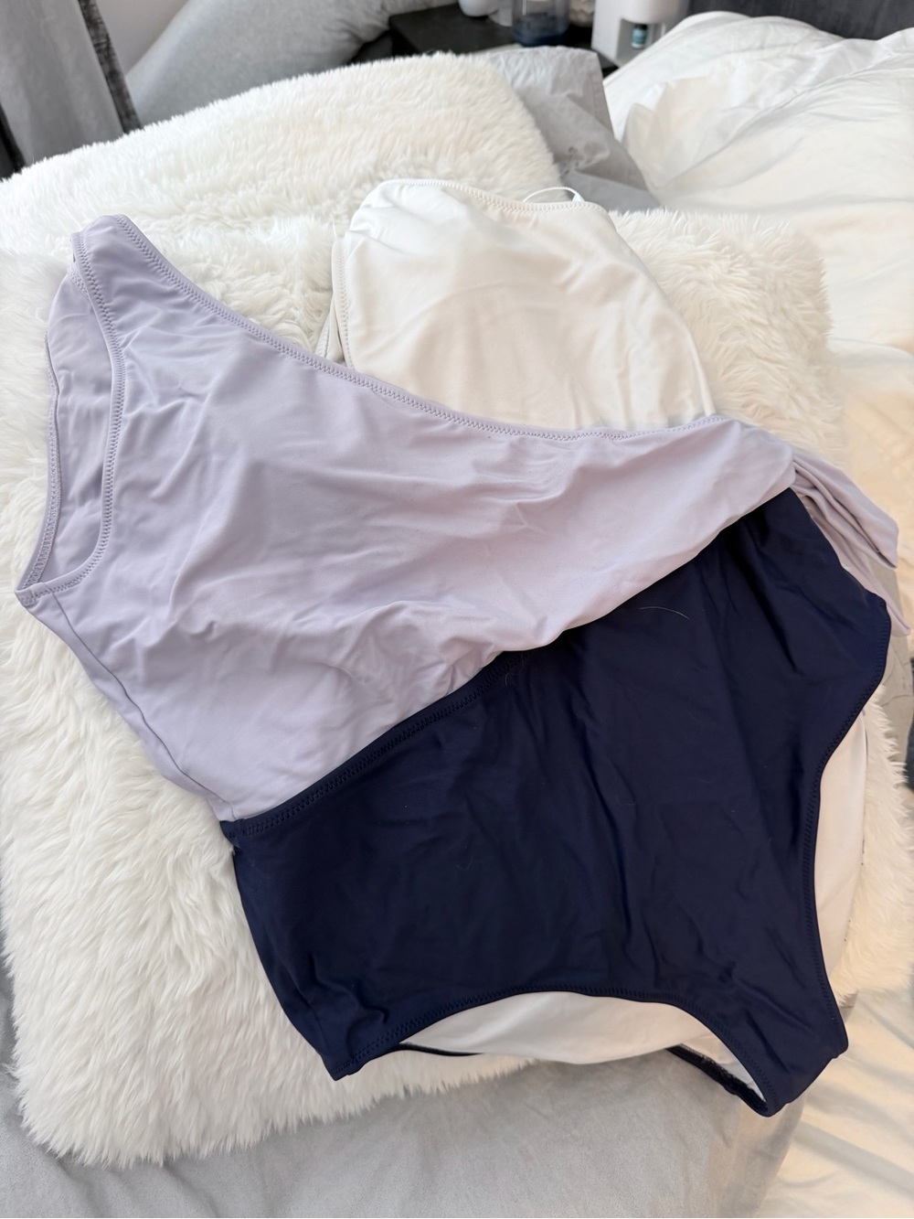 Cupshe Lavender and Navy One-Piece Swimsuit